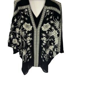 Rose + Olive Boho‎ Floral Abstract Top Festival Retro Hippie Chic Women S